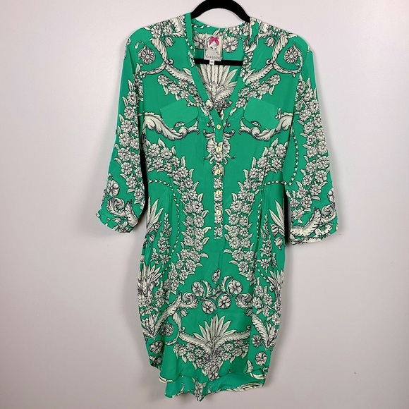 Yoanna Baraschi button front dress with roll tab sleeves - Picture 9 of 16